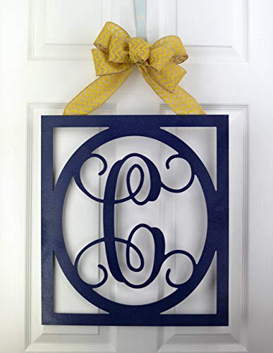 Monogrammed Door Hanger - Square Wreath for Her