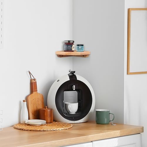 Alipis Corner Shelf Wall Mounted Wooden Floating Storage Shelf for Bedroom Living Room Kitchen Hotel