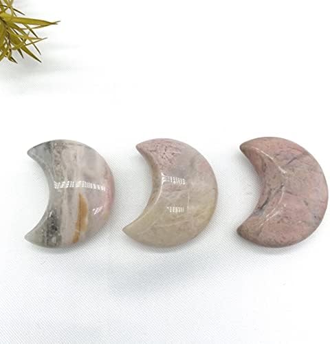Pink Rhodonite Moon Shaped Crystal Gift