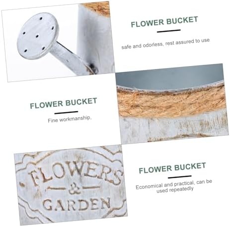 BESPORTBLE 2pcs Antique Iron Dried Flower Vase Vintage Decorative Bucket for Home