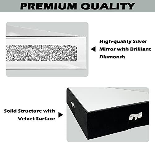 Royxen Floating Corner Shelves 2 Sets Crystal Mirrored