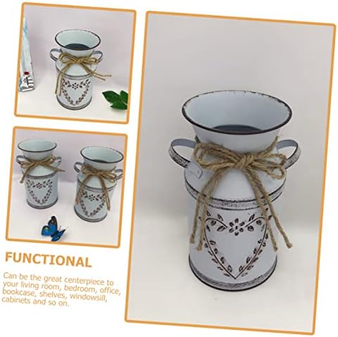 VOSAREA Vintage Metal Flower Vase for Home Decor