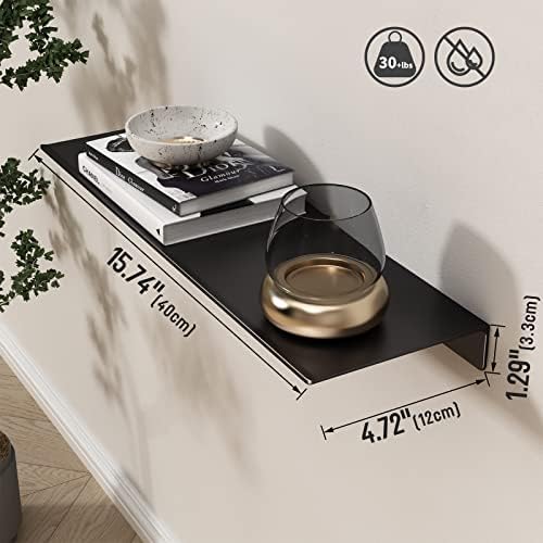 Danpoo Black Floating Shelves Wall Storage 2PCS
