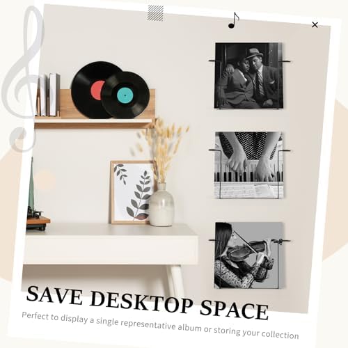 4 Pcs Vinyl Record Wall Shelf Mount Floating Metal Storage Racks for 12 Inch Records
