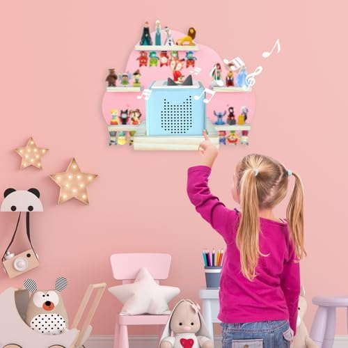 SINTENILL Cloud-Shaped Magnetic Shelf for Tonies Pink