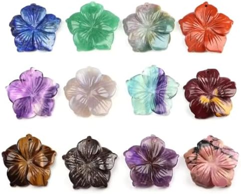 28mm Hand-Carved Peach Blossom Pendant Natural Crystal Gemstone