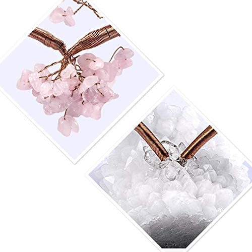 Mookaitedecor Bundle - 2 Items Rose Quartz Tumbled Stones with Chakra Bag Love Heart Crystal Tree