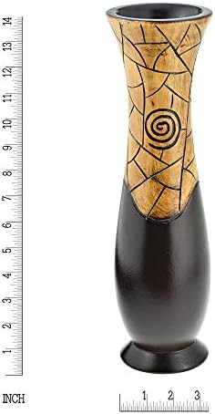 AeraVida Handcarved Wooden Spiral Accent Vase