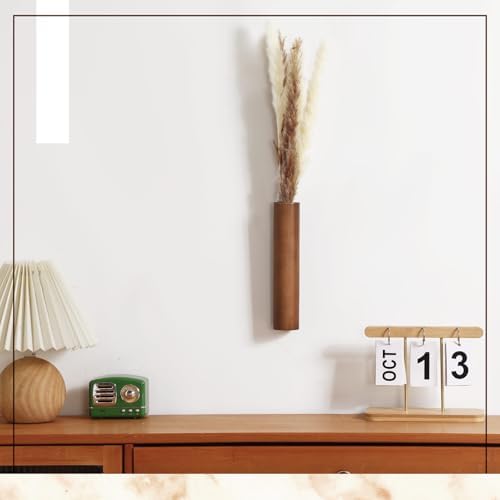 4 Pack Wood Wall Planters Modern Mounted Vases Home Decor for Dried Flowers and Greenery Plants