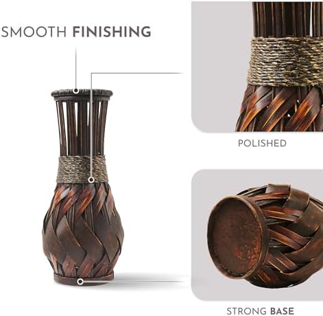Eco-Friendly Bamboo Floor Vase - 142 Inch Handmade Decorative Vase