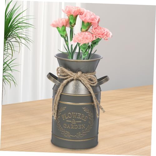 Galvanized Iron Flower Jug Vase Cottage Decor