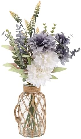 Modern Minimalist Transparent Glass Vase with Dried Flowers