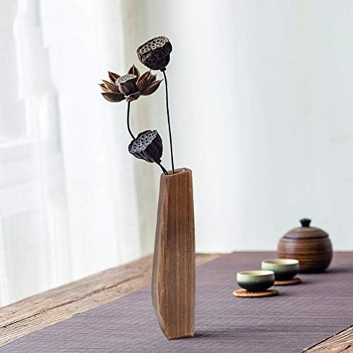 Wakauto Rustic Tall Oblong Wooden Vase