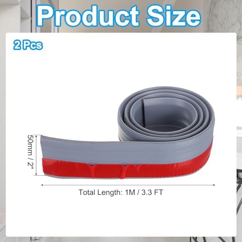 PATIKIL Door Draft Stopper 2 Pack 33FT Gray