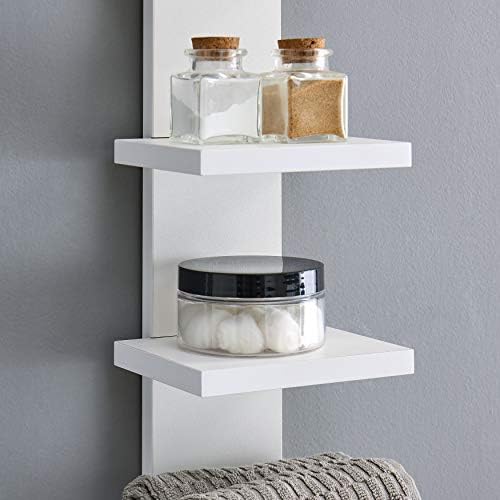 Danya B 5 Tier Wall Shelf Unit Vertical - Floating Storage Home Decor Organizer White