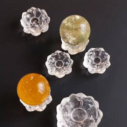 Natural Clear Quartz Lotus Base for Decorative Home Use