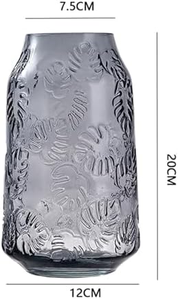 Elegant Gray Glass Vase for Flowers and Decor