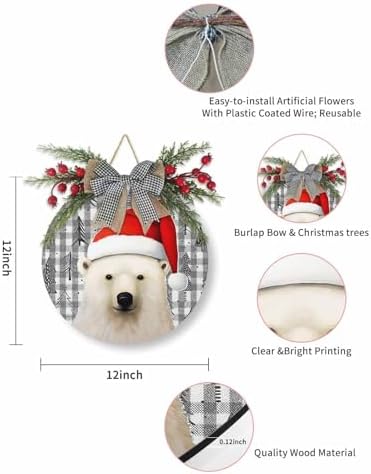 LooPoP Welcome Sign Door Christmas Wreath Decor