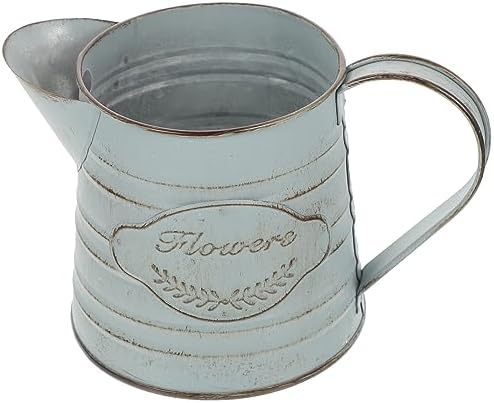 Vintage Iron Flower Jug Rustic Decorative Pot for Home and Office