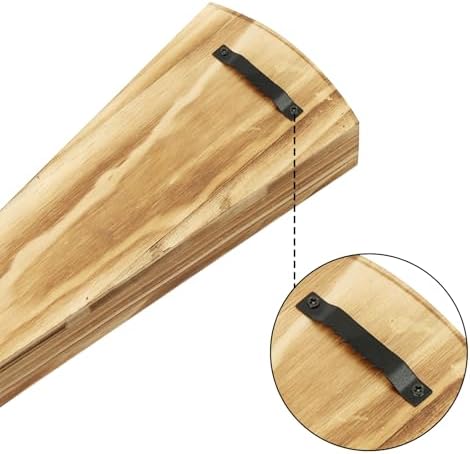 Set of 2 Fan-Shaped Wooden Wall Vases for Home Decor