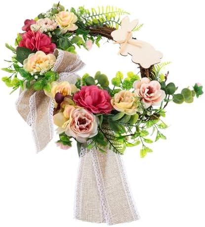 Bunny Wreath Front Door Floral Easter Decor