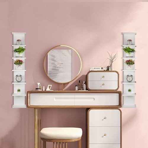2 Pack 7 Tier Wall Shelf Unit - Floating Display Storage Shelves for Home Decor