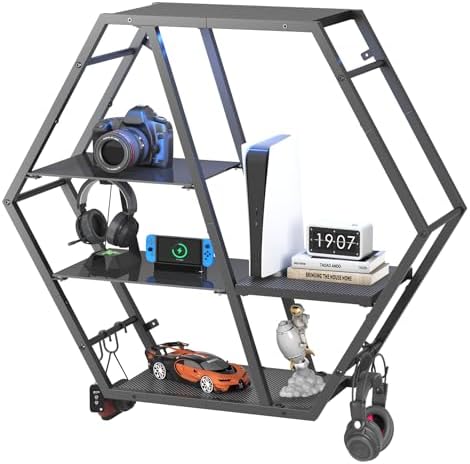 Floating Shelf with Lights LED Gaming Display Shelf 4-Tier Wall Mount