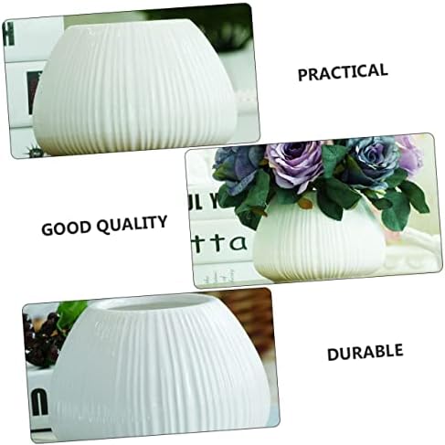 Kisangel Nordic Ceramic Flower Vase with Vertical Stripes