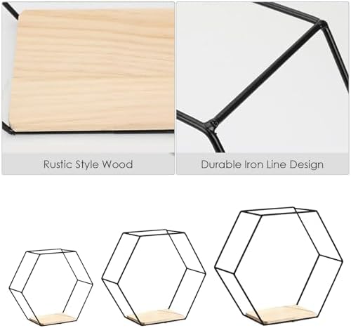 Metal Hexagonal Floating Wall Shelf - Modern Storage Decor