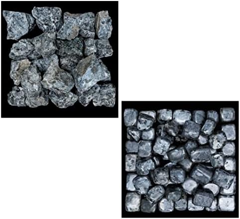 ZAICUS 1lb Larvikite Tumbled Stones for Decoration and Feng Shui