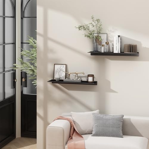 Danpoo Black Floating Shelves Wall Storage 2PCS
