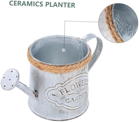 SUPVOX 2pcs Antique Iron Flowerpot Rope Dried Flower Decor Vintage Style Vase