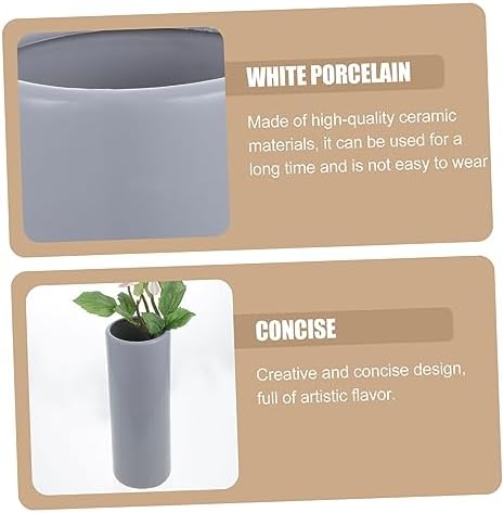 Cabilock Black Flower Vase Ceramic Planter for Dried Flowers and Plant Lovers