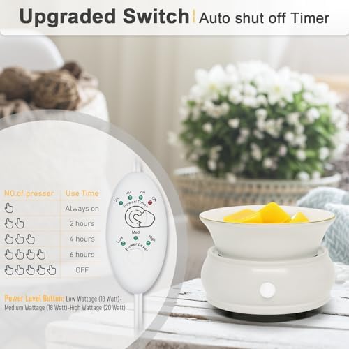 Wax Melter Candle Warmer with Timer - 4-in-1 Electric Scented Melter