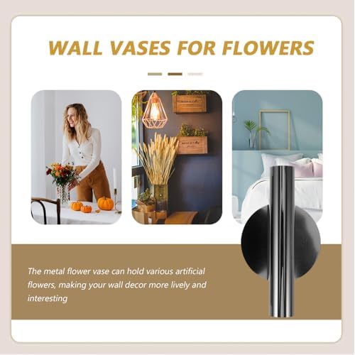 Ciieeo 2pcs Wall-Mounted Metal Flower Vase for Indoor Decor