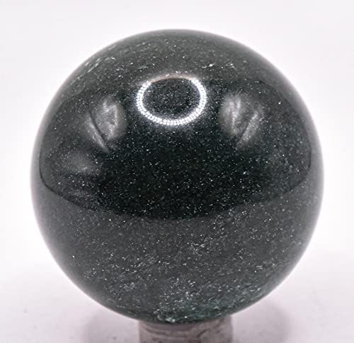 48mm Dark Green Nephrite Jade Sphere with Stand