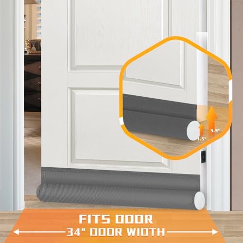 KRUI Door Draft Stopper 34 Inches Gray