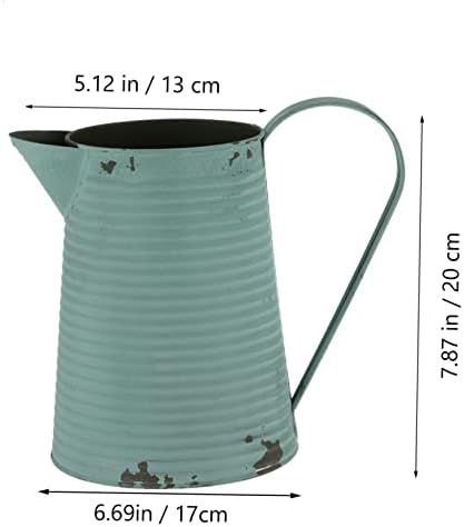 Vintage Iron Flower Pot Pitcher Rustic Home Decor