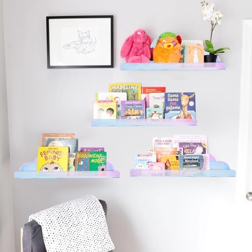 Iridescent Floating Shelves 4 Pack for Home Decor