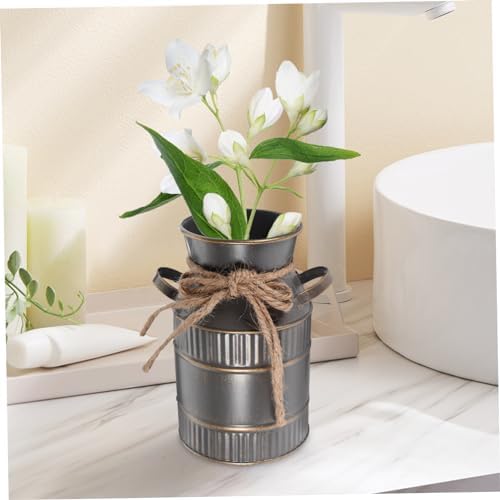 Zerodeko Retro Iron Flower Bucket with Double Handles