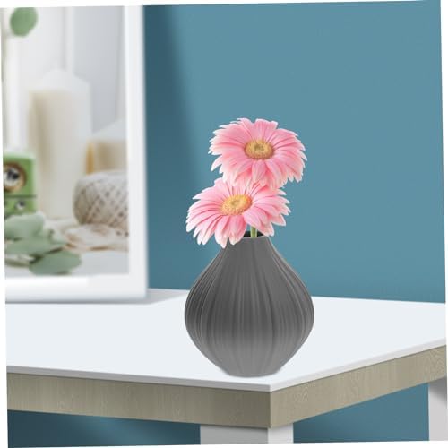 Alipis Gray Mini Ceramic Vase for Home Office Decor