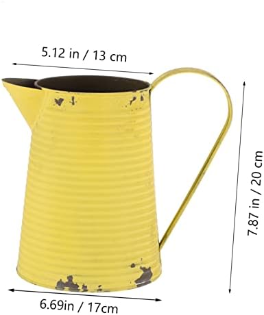 Vintage Iron Flower Pitcher Planter Rustic Metal Vase for Home and Garden Decor