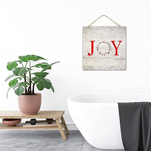 CustonCares Letter Joy Winter Door Wreath Sign