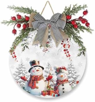 Christmas Wreath Welcome Sign Decor Door