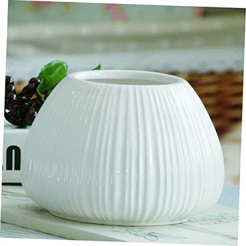 BESPORTBLE Modern White Ceramic Vase Decorative Flower Centerpiece for Tables and Home