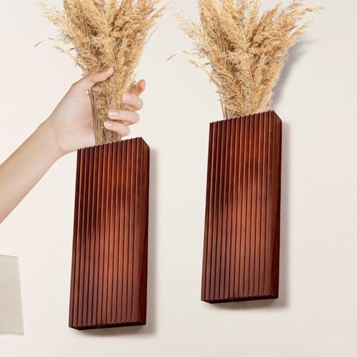 2PCS Wood Wall Planter for Dried Flowers and Plants