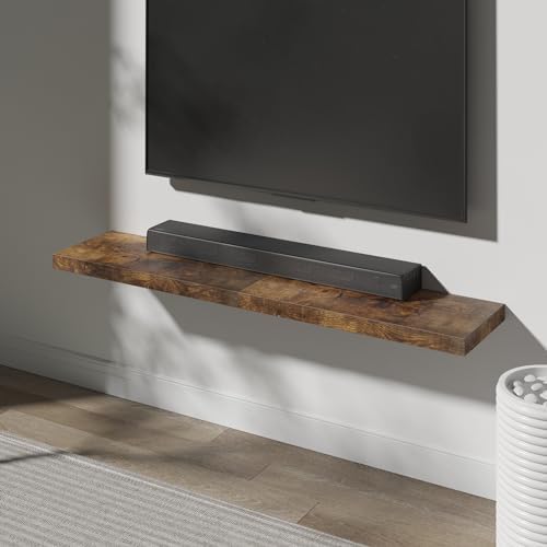 3 Floating Wall Shelves Rustic Brown 30 in W x 1275 in D x 2 in H