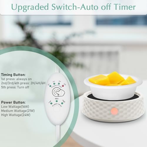 Electric Candle Warmer Plate with Timer and Adjustable Power