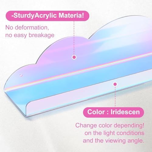 Iridescent Floating Shelves 4 Pack for Home Decor