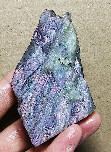 Purple Flash Labradorite Slab Reiki Stone for Meditation and Healing